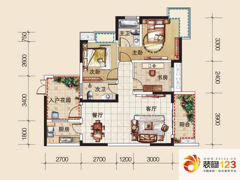 丽都锦城c户型5,6号户型图.