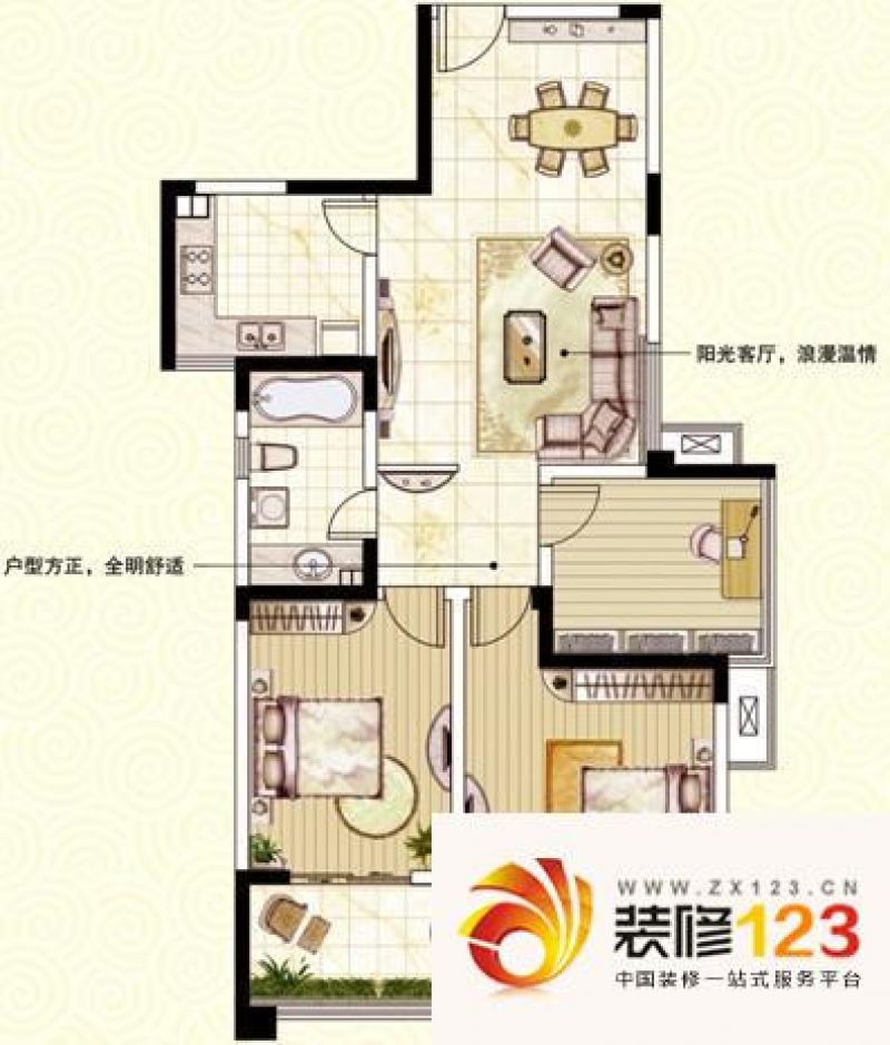 府河名居户型图2,4#楼02,03室 .