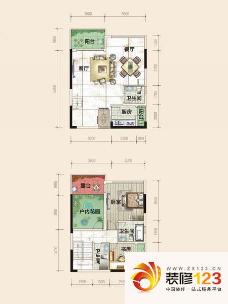 锦地繁花骏园A1复式户型图 ...