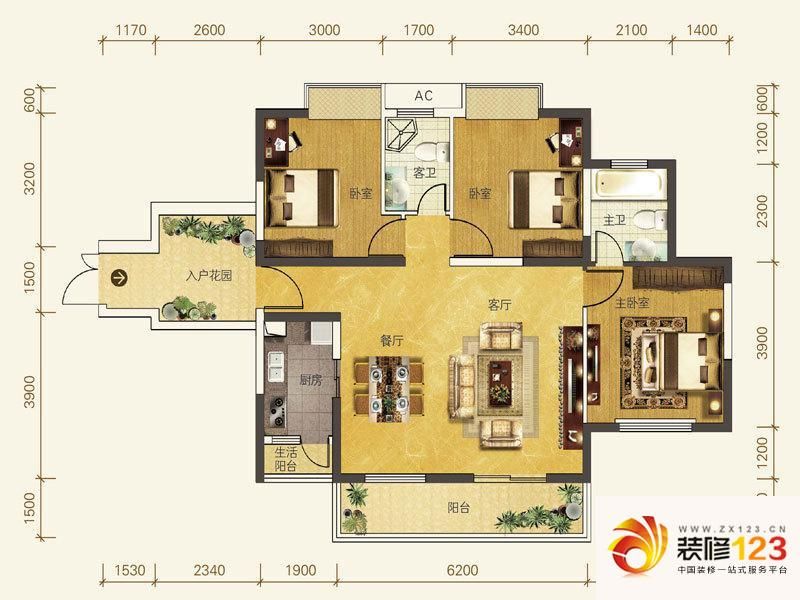 贵阳金阳新世界花园金阳新世界花园户型图2室2厅.