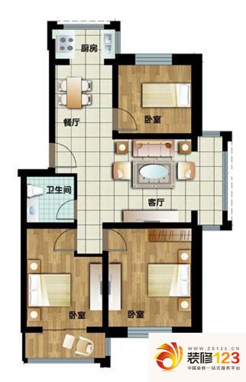 新水湾河畔花园户型图j2户型 3室 .