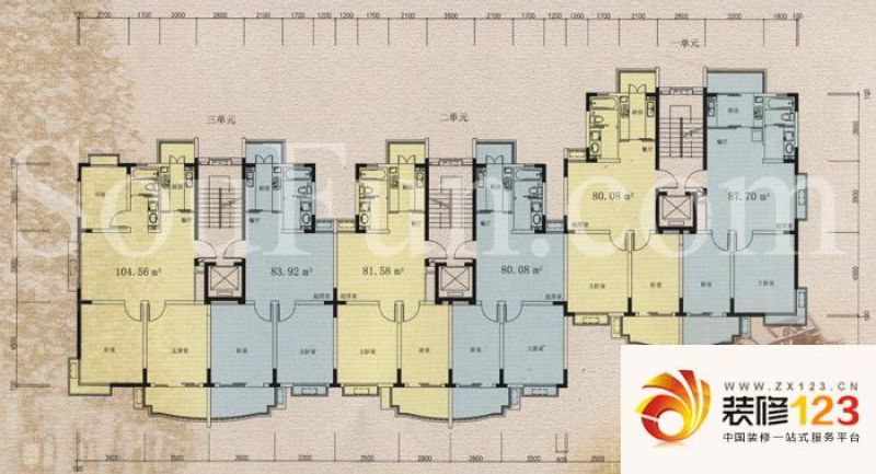 丽景华庭户型图户型图 3室 3室.