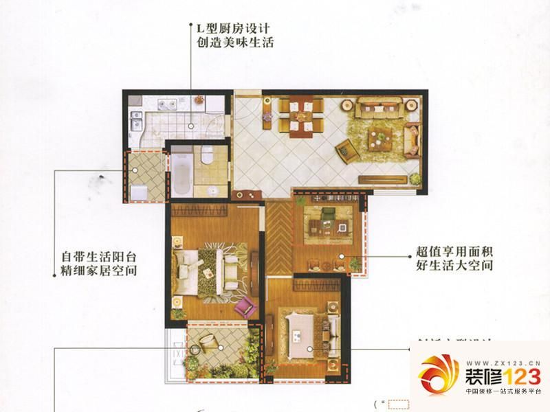 扬州国际公馆户型图d2户型 3室2 .