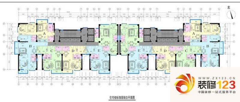 好居名苑户型图住宅标准层组合平.