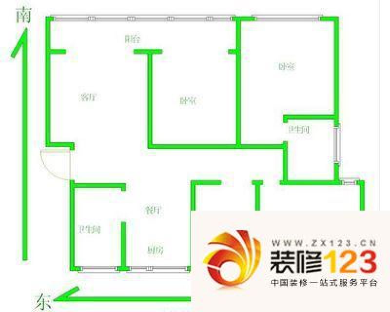 绿洲花园 5室 户型图