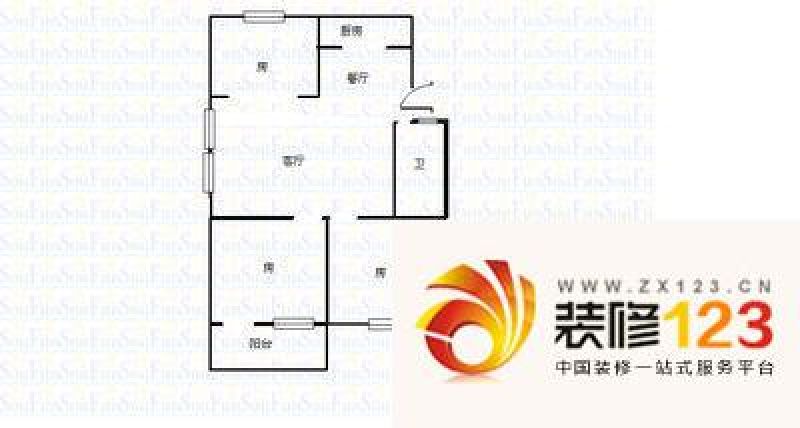 秀北小区 3室 户型图