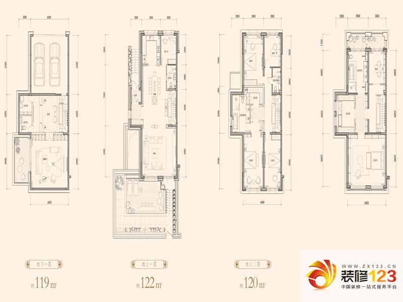 伟峰东樾户型图a2联排别墅户型图 .