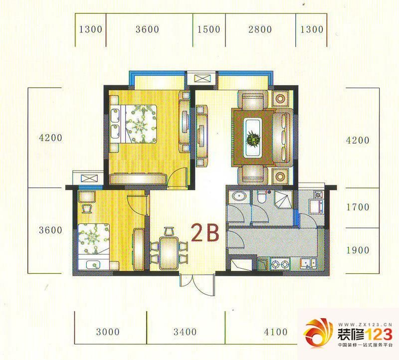 贵阳金元国际新城金元国际新城户型图3bb户型 3室2.