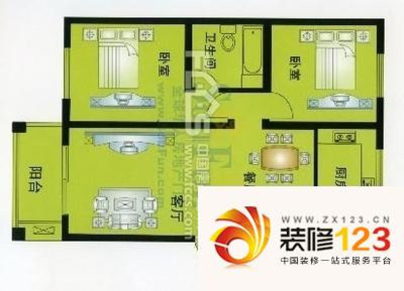 舒馨花园 3室 户型图