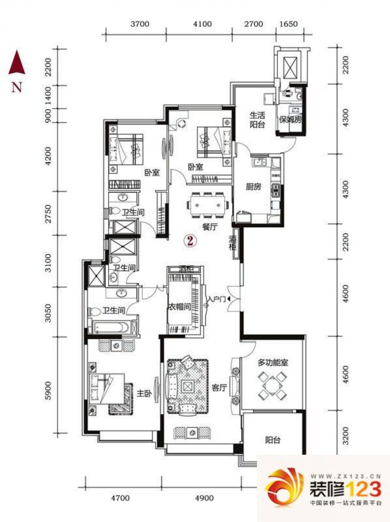 长春恒大绿洲恒大绿洲户型图二期户型图 3室2 .图片