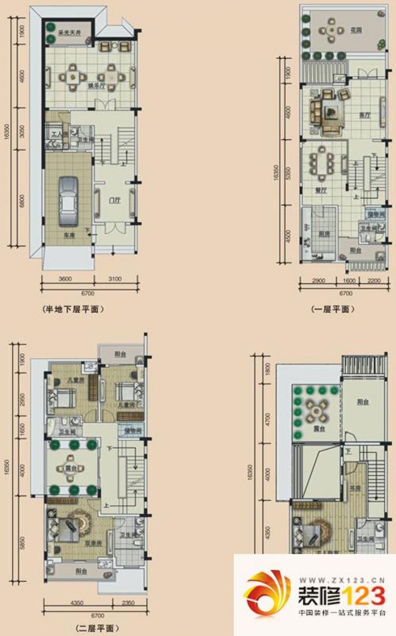 清华居户型图别墅e户型 5室3厅5 .