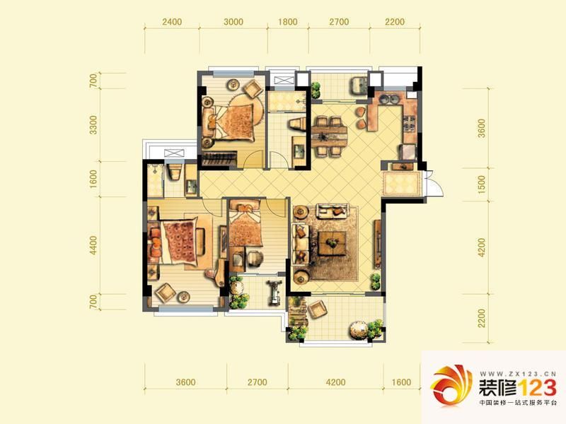 三盛国际公园C户型户型图 ...