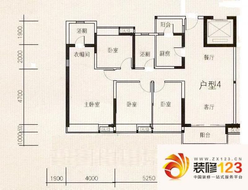 保利林语山庄户型图4室2厅户型图.