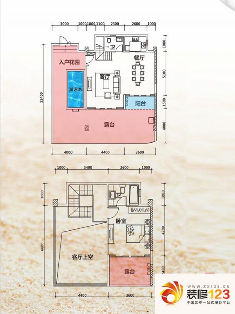 东能银滩户型图碧海间 1室1厅2卫 ...