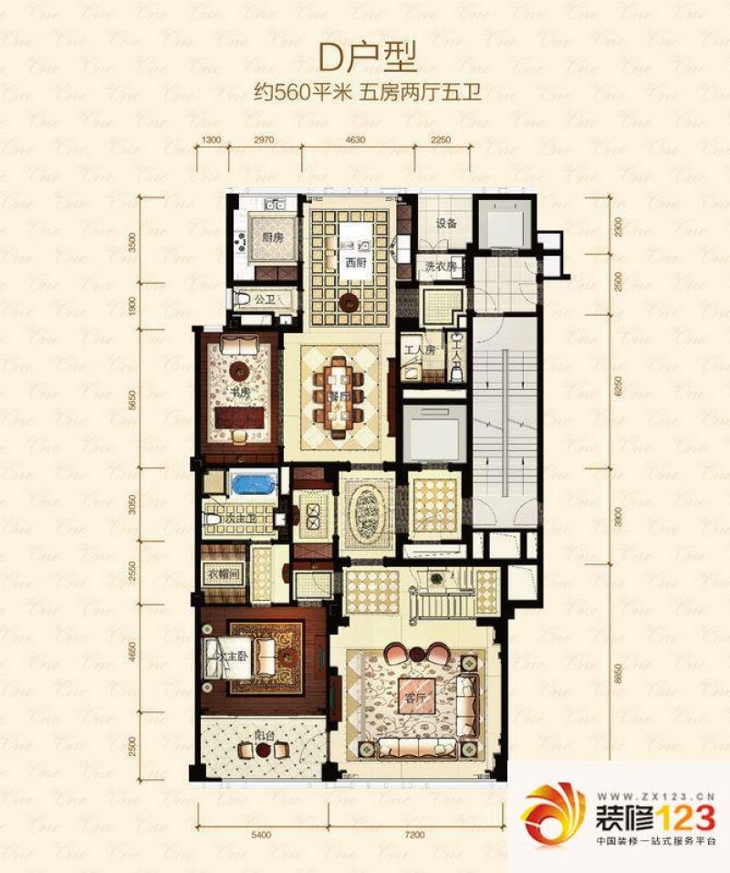 杭州武林壹号武林壹号户型图a户型 4室2厅5卫1 .