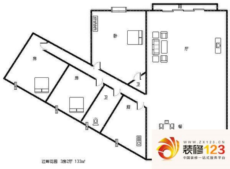 江畔花园 0室 户型图
