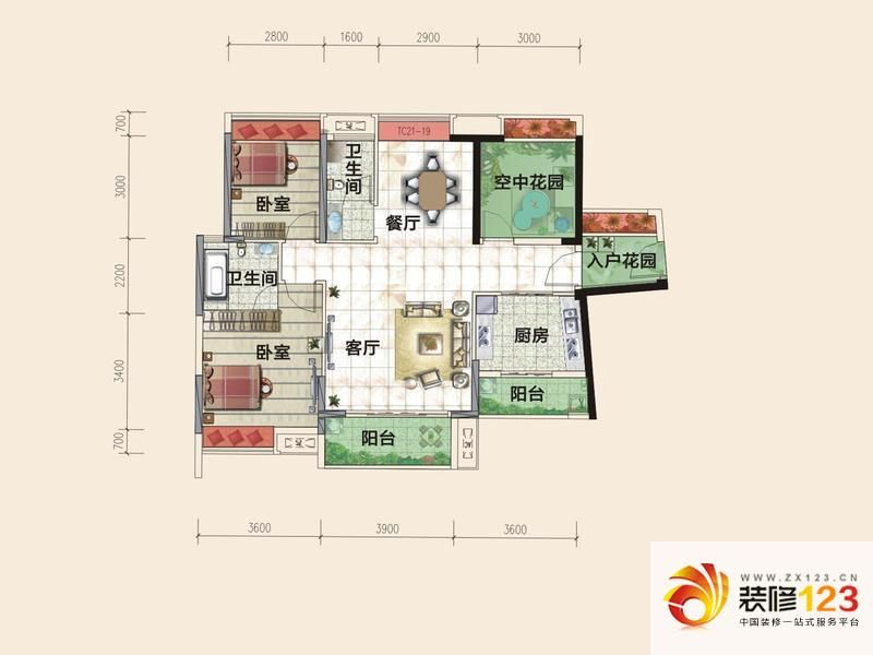 锦地繁花骏园B1户型图