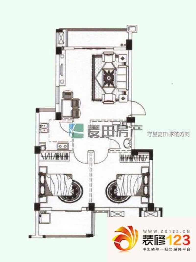 金辉枫尚 2室 户型图