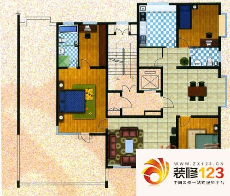 迁安金水豪庭金水豪庭户型图3室2厅2卫1厨.