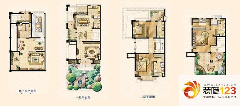 复地澜湾双拼b2户型户型图 .