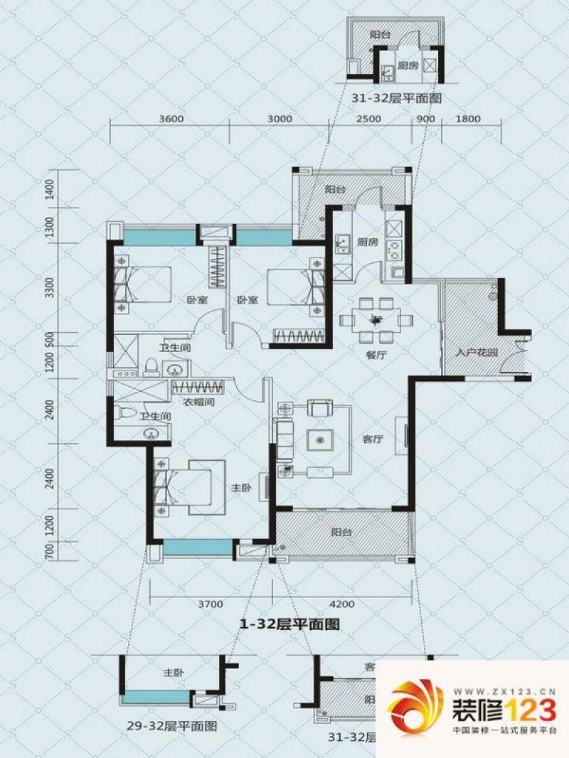 中山奥园户型图S5 4栋01单位 3室 ...