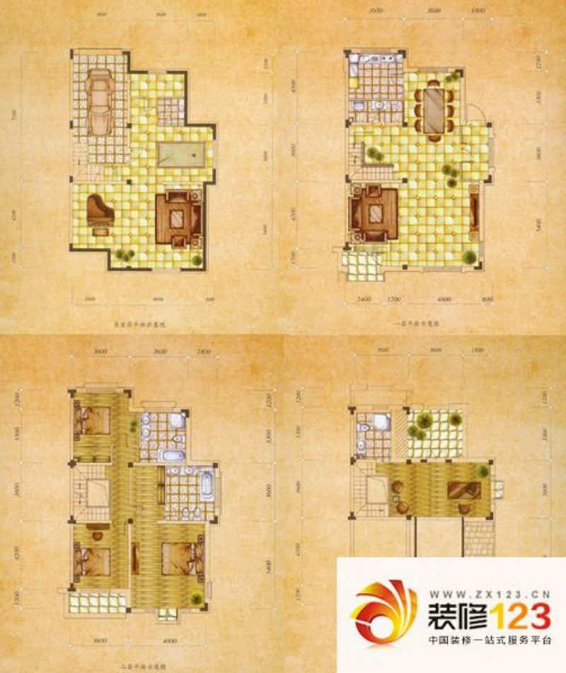 国信美邑户型图c户型图 3室4厅4.