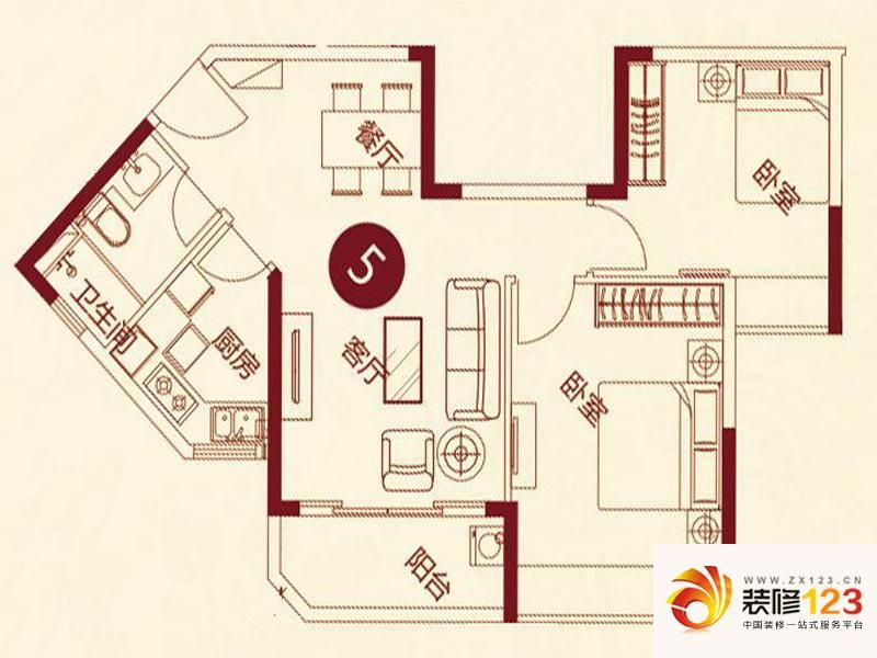 恒大雅苑户型图12号楼2号,5号户.