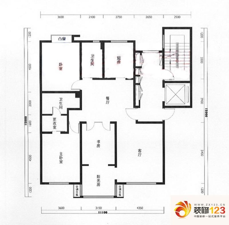 里仁花园三期户型图43,45 2-10.