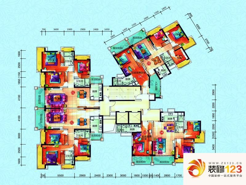 中山锦绣海湾城锦绣海湾城户型图六期7-9座户型.