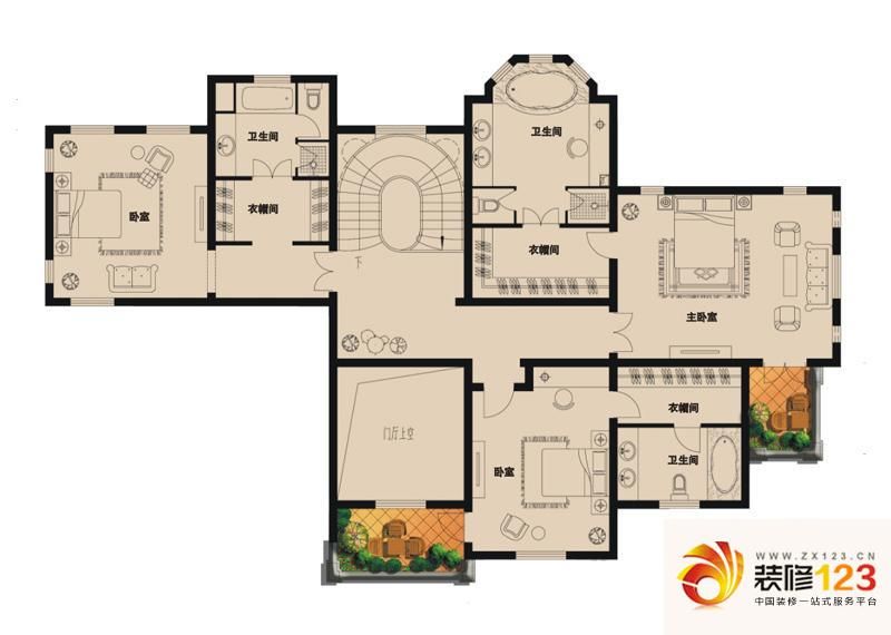 宁波悦府悦府户型图l户型二层平面图 4室3 .图片-我