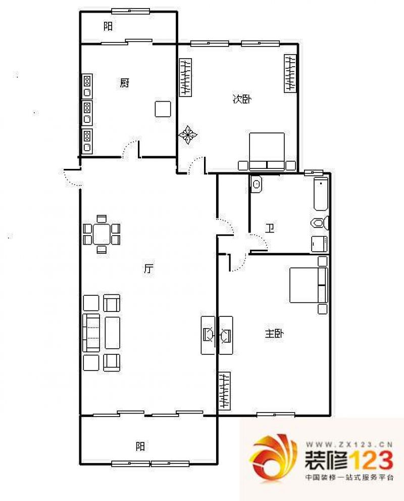 北京通达花园通达花园 2室 户型图图片大全-我的小区-北京装信通网