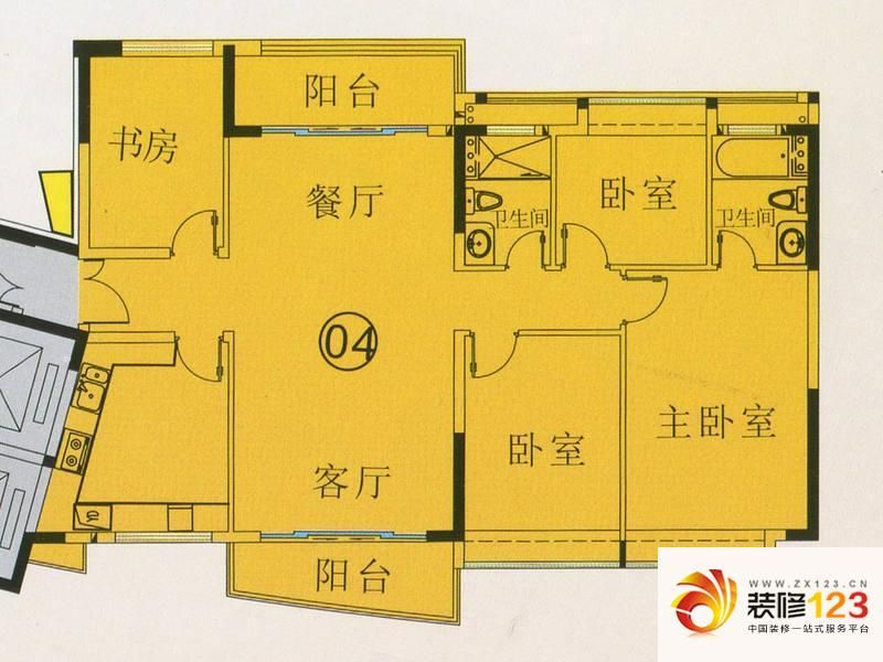 庄士映蝶蓝湾J/L栋04户型户型图 ...