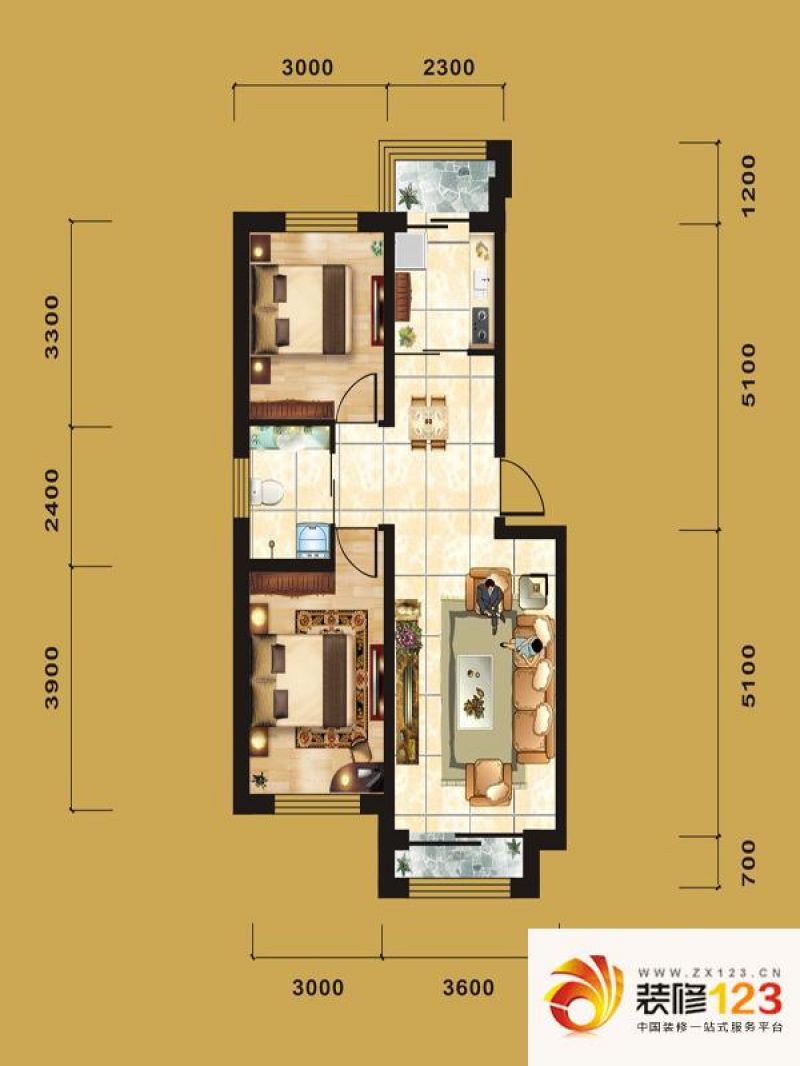 青石花语户型图4号楼O户型图 2室 ...