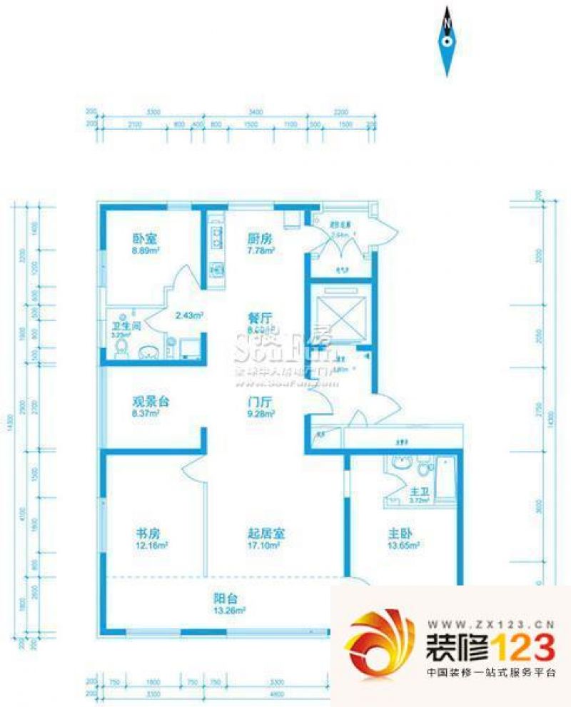 哈尔滨盟科视界盟科视界户型图d户型 2室2厅1卫1 .