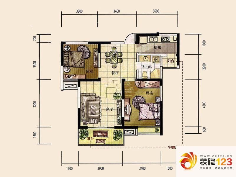 合肥百协大溪地百协大溪地天润轩c3户型户型图.