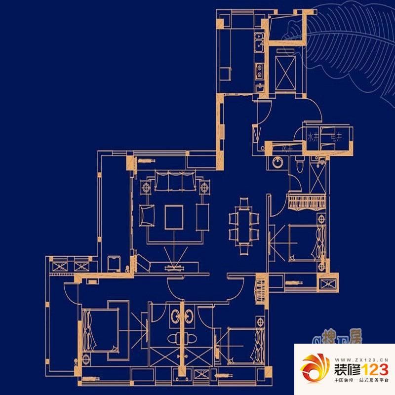 万科金域华府户型图1/3/5#a户型 .