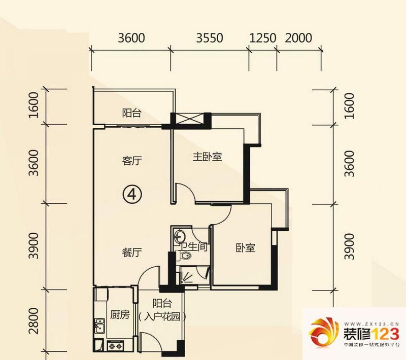 富力现代广场户型图d2栋04 2室2 .