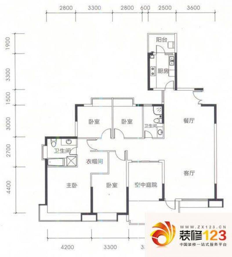 tcl香榭园4号楼a户型户型图.