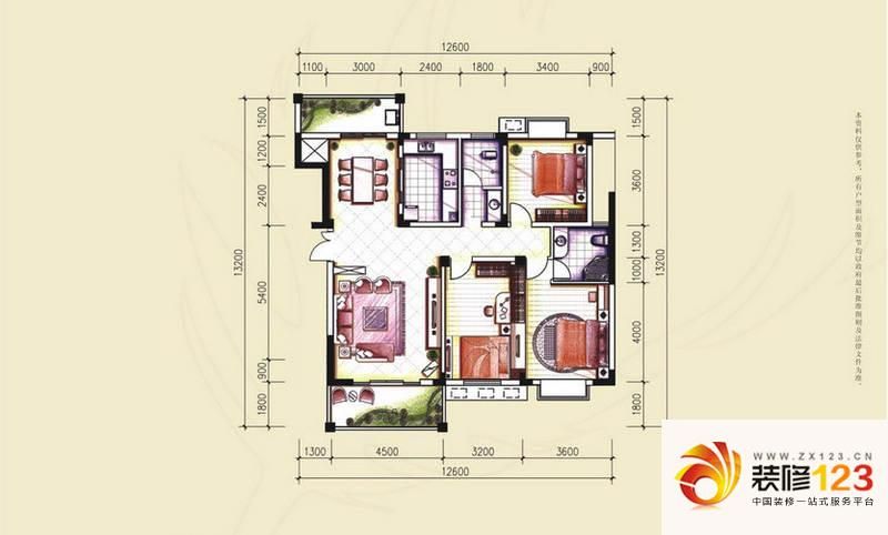 博雅湘水湾b2户型户型图.