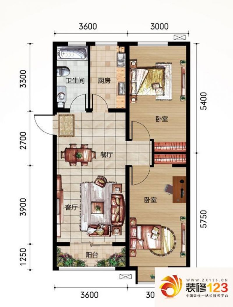 唐山金域名邸金域名邸户型图g4户型 3室2厅1卫.