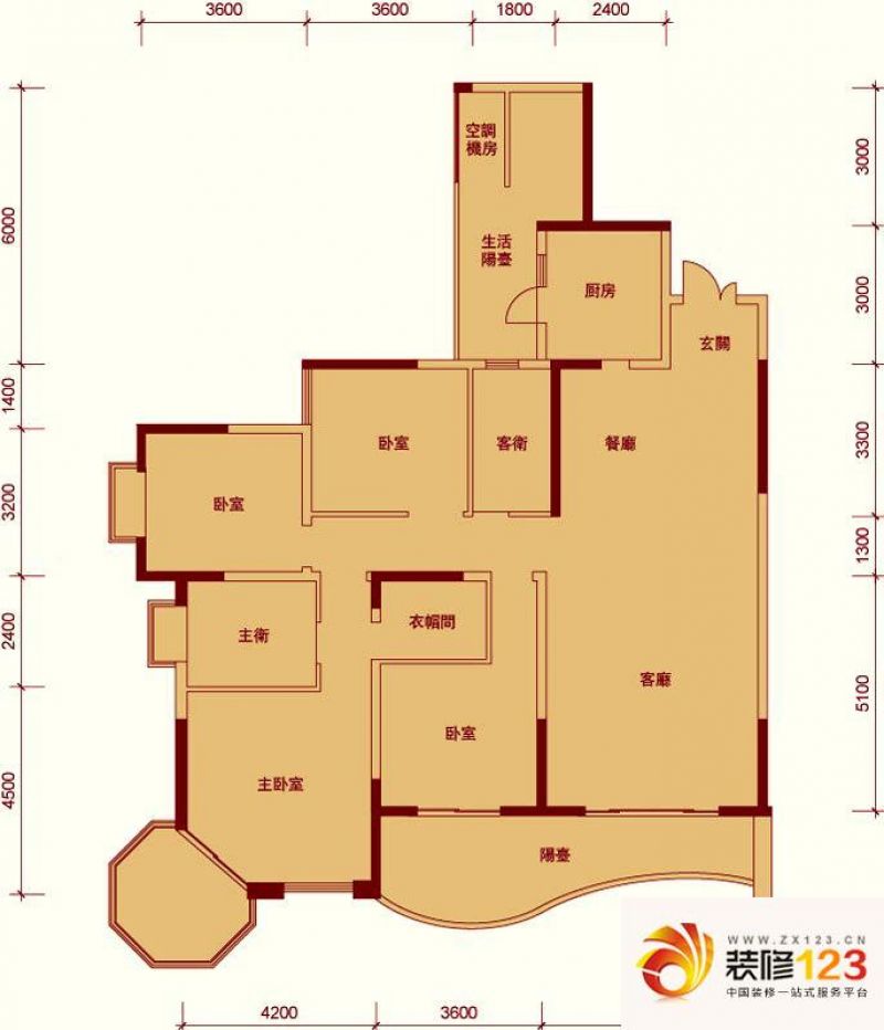 重庆棕榈泉国际花园户型图4期h户.