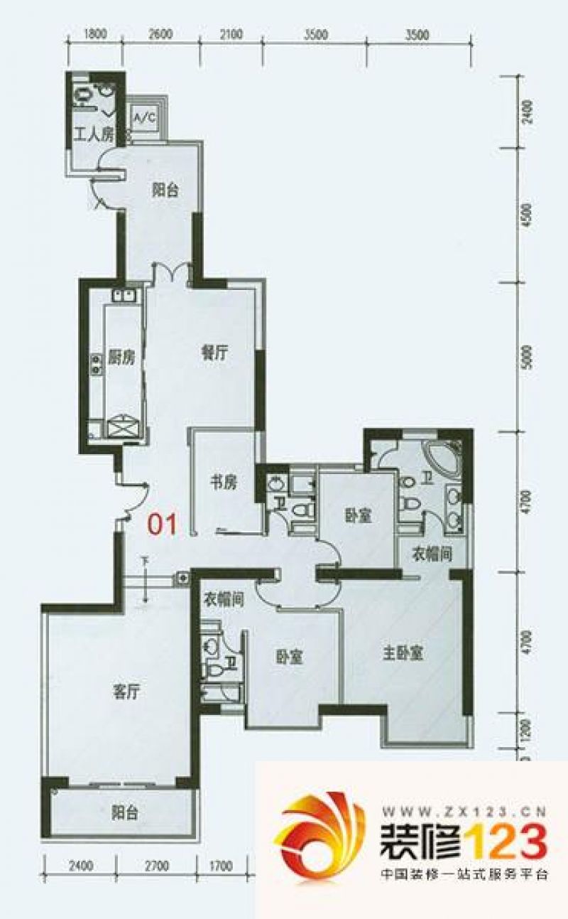 粤海丽江花园a8栋-401户型户型图.