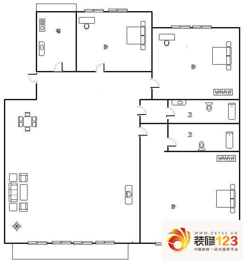 和谐家园二区户型图户型图 3室2 .