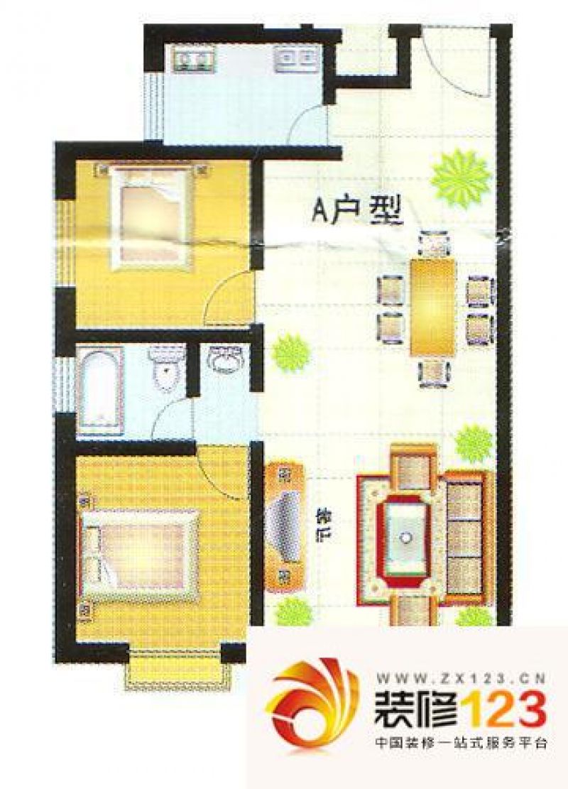 惠宝幸福佳苑户型图a户型 90.24 .