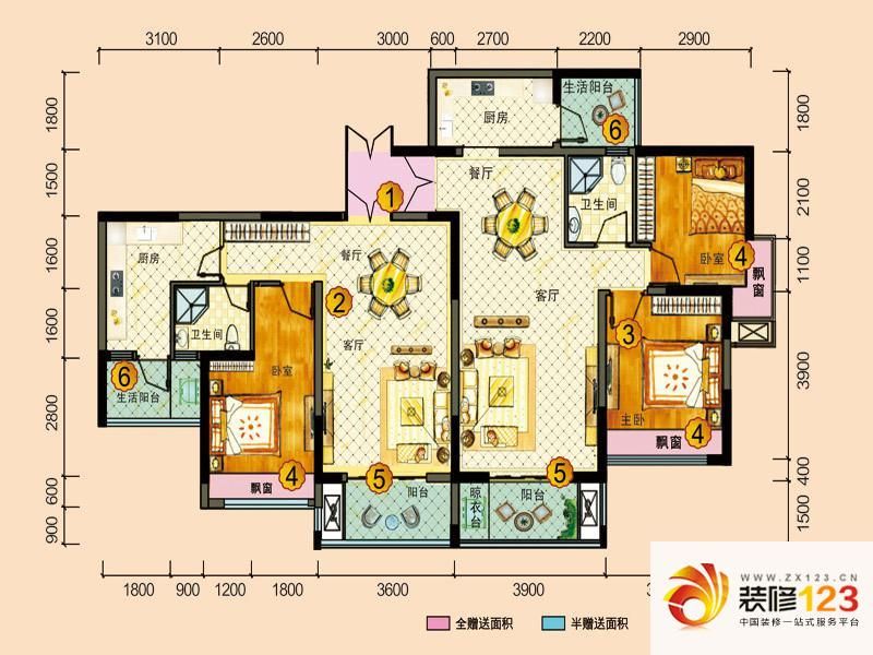 中国铁建国际城户型图HB2B3 3室4 ...