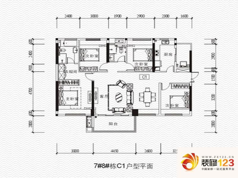 万科金域蓝湾二期c1户型户型图.