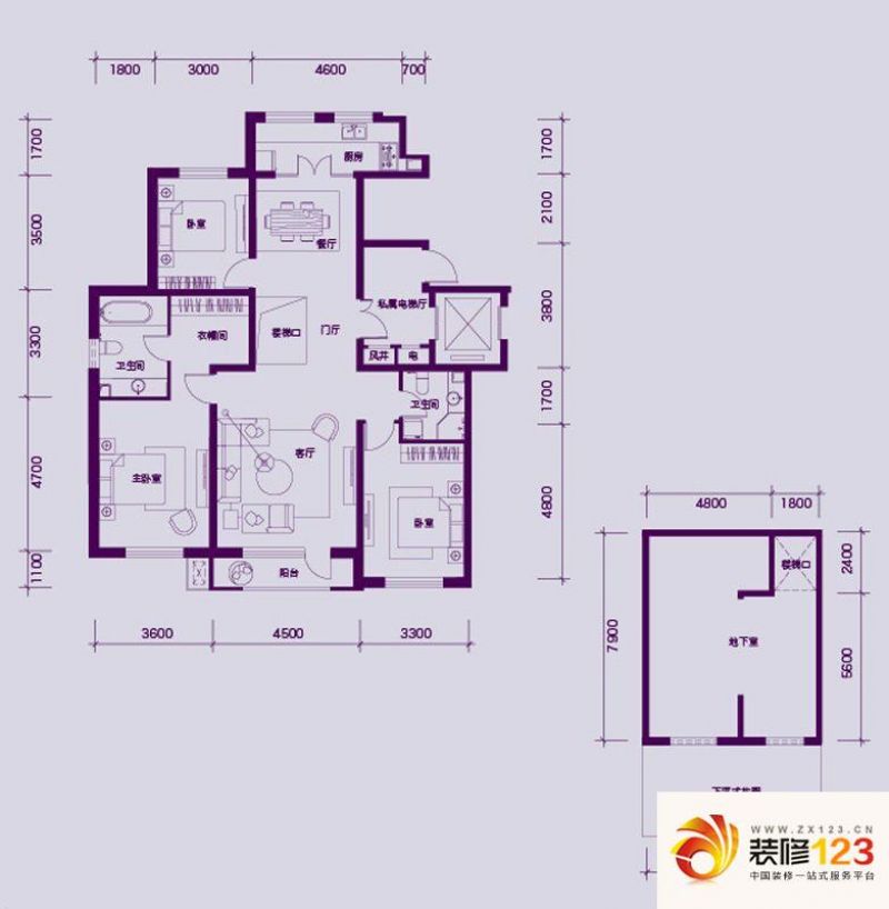 大禹华邦户型图二期A1户型图 3室 ...