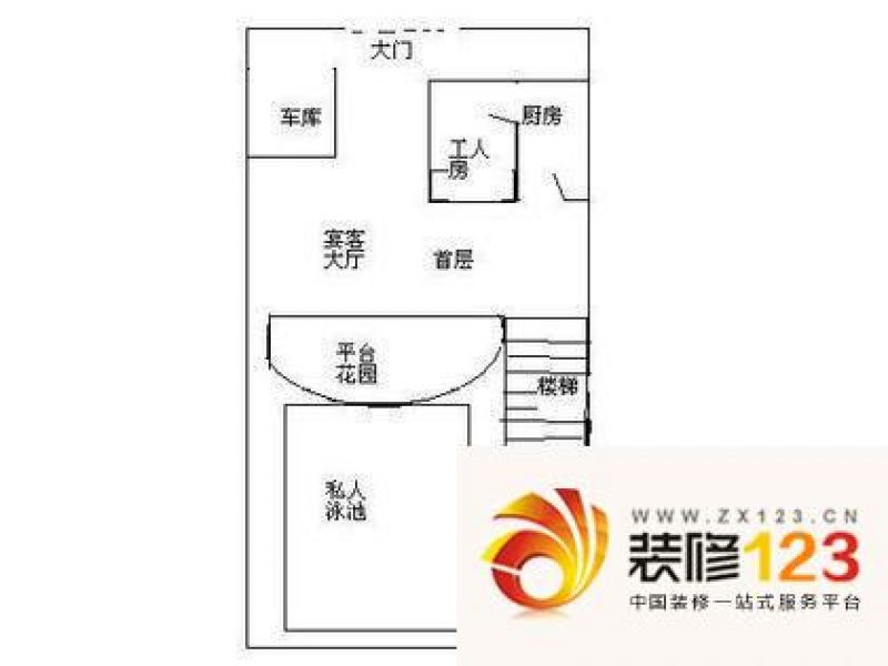 祈福新村湖畔豪庭户型图1室1厅户.