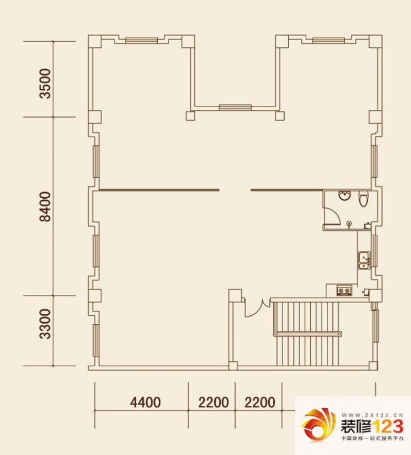 官邸3号户型图户型图 2室1厅1卫.