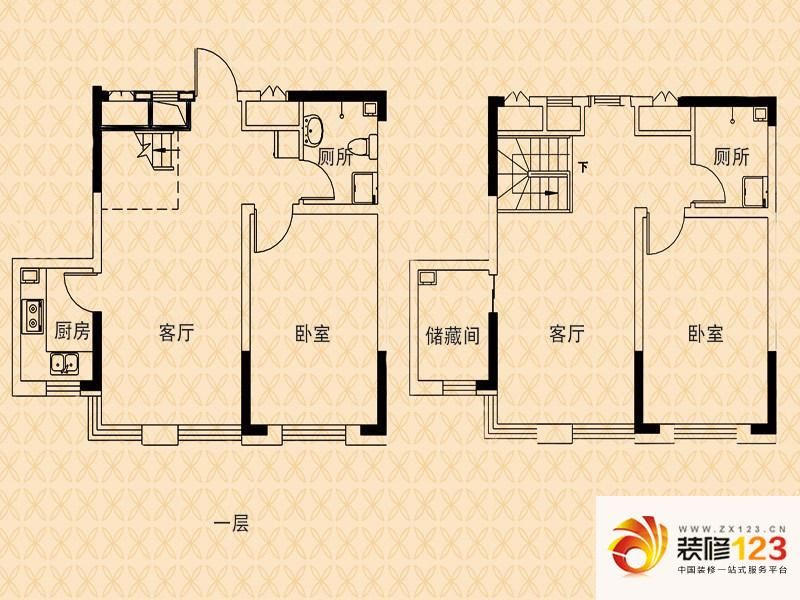 南航雅苑户型图跃层B户型图 2室2 ...